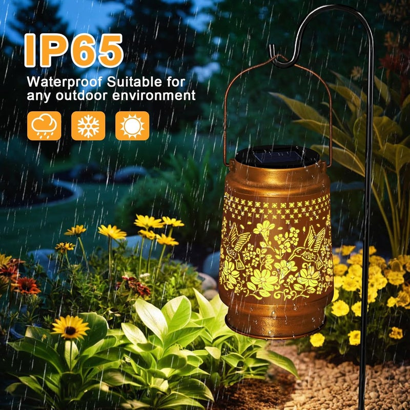 ostritec Christmas Gifts Hummingbird Solar Lanterns Outdoor Waterproof, Hanging Solar Lights Garden Decor, Metal Garden Lights for Yard, Patio, Lawn, Landscape, Christmas Gifts for Women Mom Grandma - Image 4